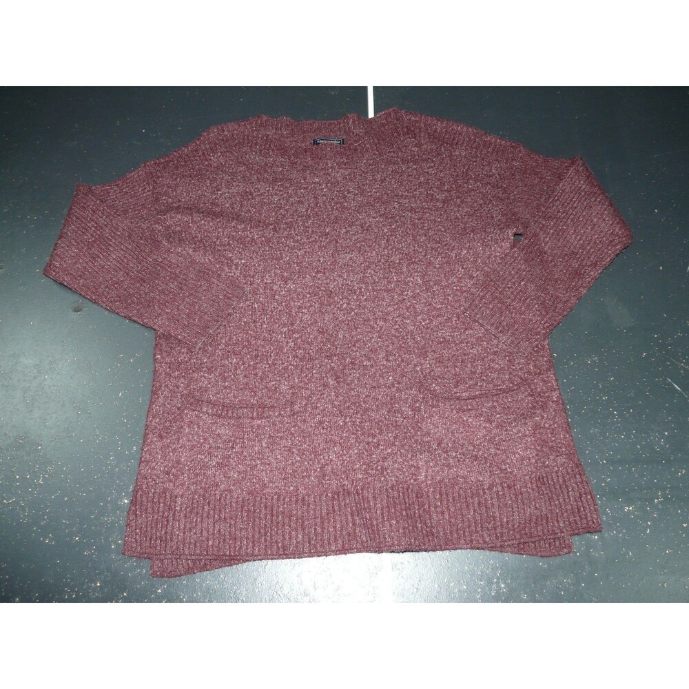 Abercrombie & Fitch Pullover Sweater Cardigan Burgundy Pockets Women's Small